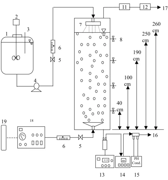 Figure 3.3  Experimental setup. The denoted numbers on above figure are  described as follows: 1