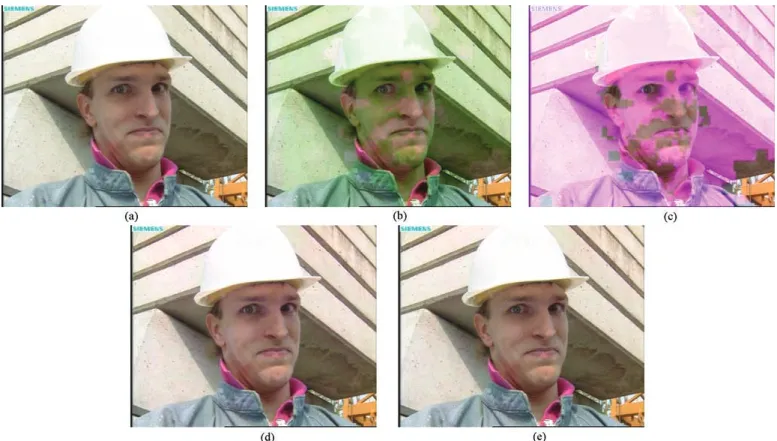 Fig. 11. Subjective comparison of the 99th frame of Foreman decoded by different approaches
