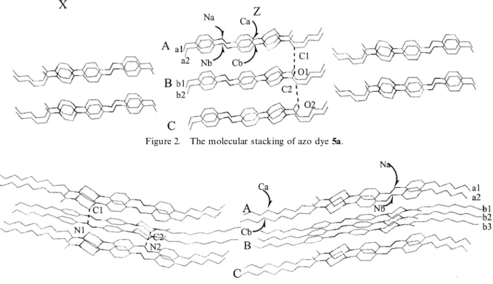 Figure 2. The molecular stacking of azo dye 5a.