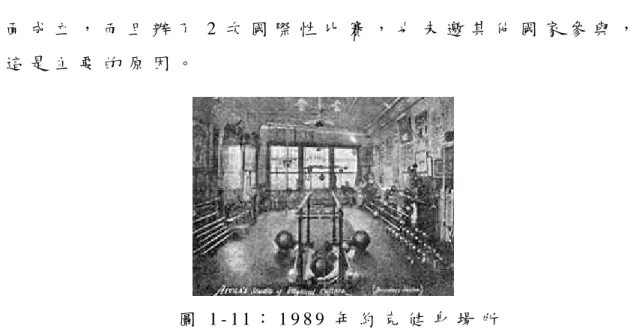 圖 1 - 1 1 ： 1 9 8 9 年 約 克 健 身 場 所  
