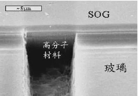 圖 4.15  蝕刻波導側邊後的情況 