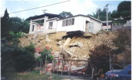 圖 3.6 柯林頓山莊斷層破壞 