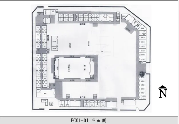 圖 3-19 EC01 東區安養機構一層平面配置示意圖 （資料來源：本研究整理）