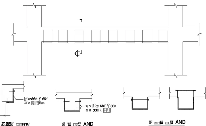 圖 4-7 樑 U 型貼片剪力補強  如圖 4-8 所示之樑 U 型貼片彎矩補強工法，鋼板貼片並未延伸至樑 柱接頭內，在學理上與鋼筋混凝土正彎矩主筋設計並未完全相符。  圖 4-8  樑 U 型貼片彎矩補強  如圖 4-9 所示之既有 RC 牆貼片補強工法。依據實驗證實，RC 牆貼 片確實可增加抗橫力強度，然而，貼片本身並未延伸至與樑或柱交接之 剪力摩擦面內，在學理上與鋼筋混凝土牆之主筋設計並不完全相符，地 震橫力是否會傳達到牆內仍有疑慮。  建議封閉型貼片非封閉型貼片僅補強單側效果應屬不佳單側補強，補強非