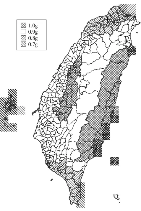 圖 2.4 ︰震區短週期最大水平譜加速度係數 S S M 分布圖 