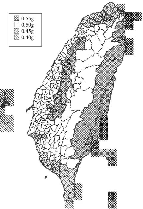 圖 2.5 ︰震區一秒週期最大水平譜加速度係數 S 1 M 分布圖 