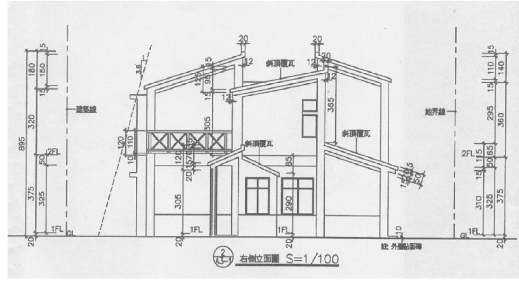 圖 2-1(2)  建築物 d2 立面圖
