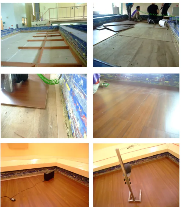 圖 3-2.14 架高浮式地板施工與量測裝置 