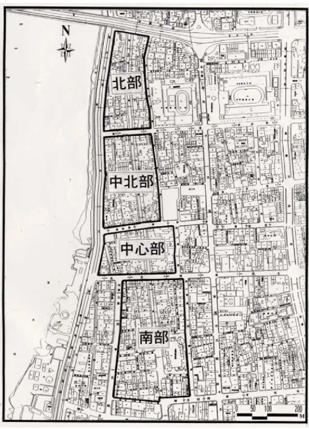 圖 1-2-1 迪化街地區分區圖 