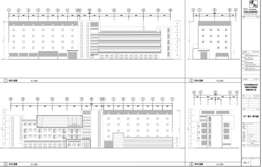 圖 3-2  「建築材料實驗館」各樓層平面及立面圖