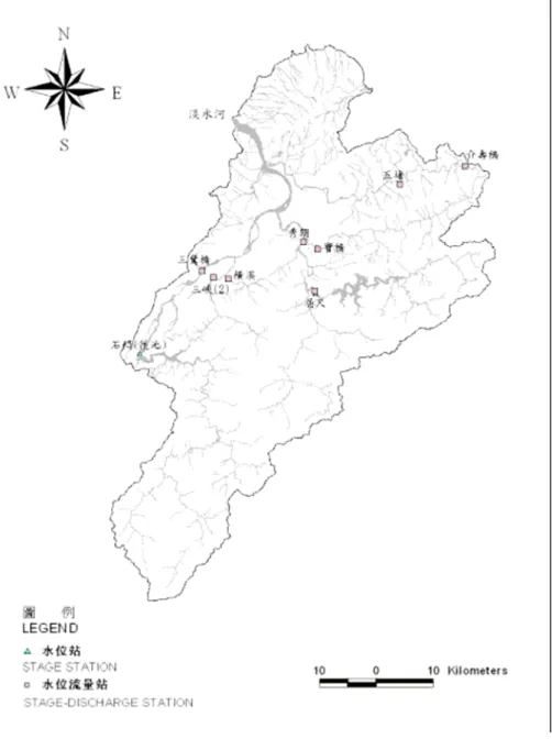 圖 4-4 台北盆地流量觀測站位置圖 