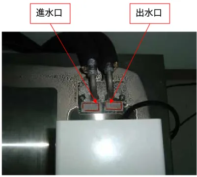 圖 2-25  恆溫槽進水與出水口之位置 