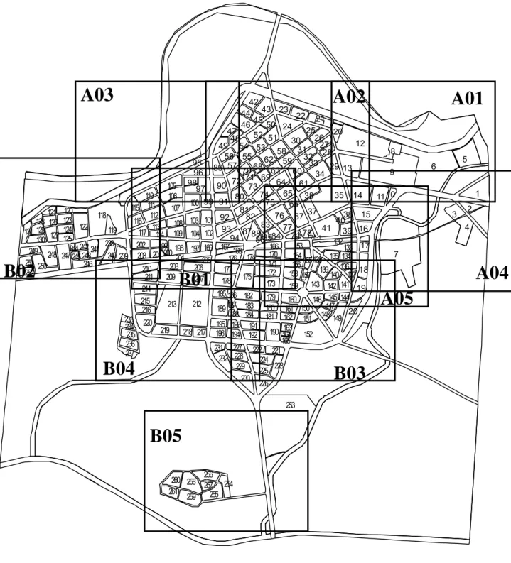 圖 3-3.1  建築物調查圖幅示意圖  5 1 3 2 46  7 8 9 11 10 12 13 14 15 16 17  18  19 202022212324253026272829313233343542434445474649485052515453555657895859606162636465666738376870697271909180739596989710099105 106 107 108 109 103110 111 112 113 114 115 116 117 118 119