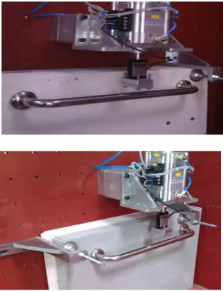 圖 3-19  I 型輔助扶手施加垂直載重之測試( 矽酸鈣 板、 纖維水泥 板 ) 
