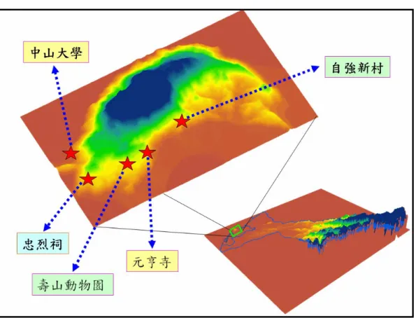 圖 2-3 高雄市壽山研究區域範圍圖