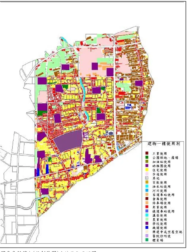 圖 3-3 新莊市(規劃範圍)土地使用現況圖  資料來源：台北縣政府，2005。 