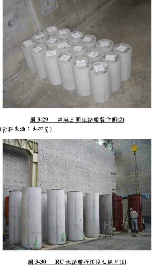 圖 3-30   RC 柱試體拆模後之照片(1)  (資料來源：本研究) 