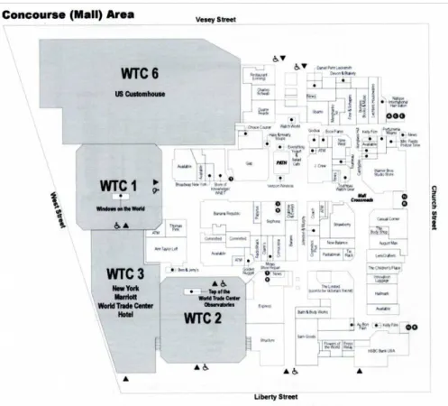 圖 2-3  WTC 廣 場 正 下 方 之 購 物 中 心 配 置 圖  