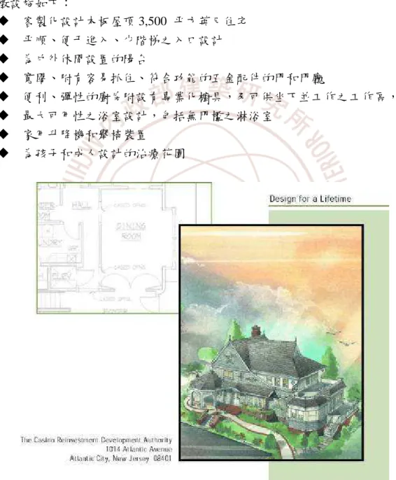 圖 2.3 New Jersey  2.3 New Jersey  2.3 New Jersey  2.3 New Jersey 州展示住宅新建案例透視圖 州展示住宅新建案例透視圖 州展示住宅新建案例透視圖 州展示住宅新建案例透視圖     資料來源： http://www.design.ncsu.edu/cud/pubs_p/docs/UD%20Demo%20home.pdf   
