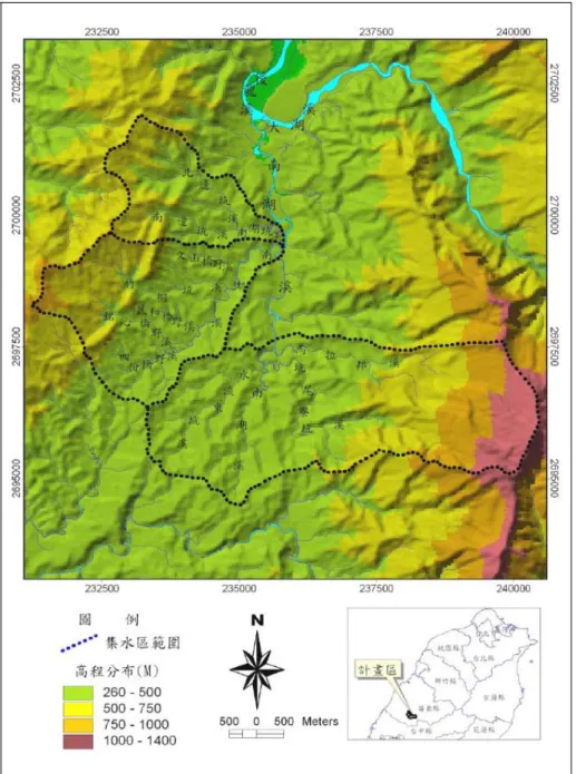 圖 3-3  南湖溪集水區水系分布圖 