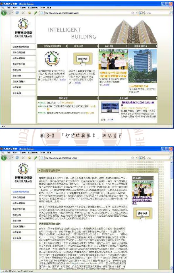圖 3-3  「智慧建築標章」網站首頁 