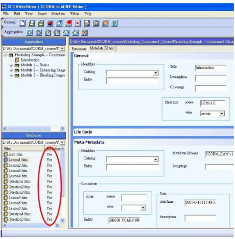 Fig. 9. MINE Authoring Tool (partial interface) 