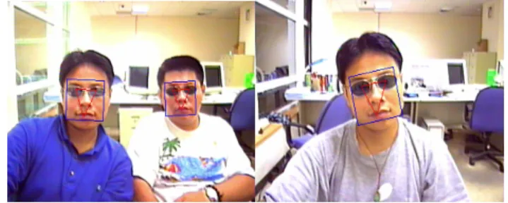 Figure 8. Results of detecting faces wearing sunglasses.