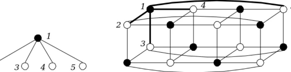 Figure 2. QT 1  is embedded into H 4 . The embedded QT 1  is depicted by the     solid lines in H 4 