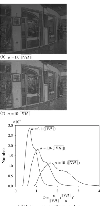 Figure 2. The gradient of H. (a) and (b) illustrate the amplitudes of partial differences with x and y components (i.e