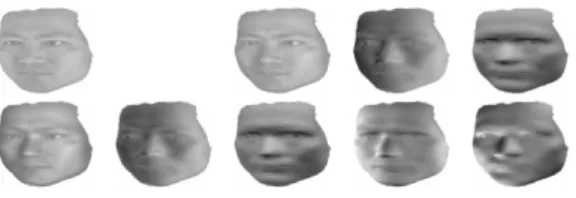 Fig. 5. The first nine harmonic images for a model  of a face in [15]. 