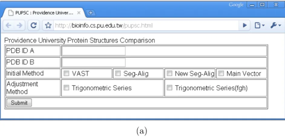 Figure 7: The web window of input and user menu. User submits can get a access key. After the system obtain all analyzed results, user can get the result later on through the use of access key.