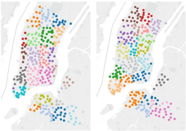 圖 2-4 紐約市城市單車分區示意圖（來源：Li,2015） 