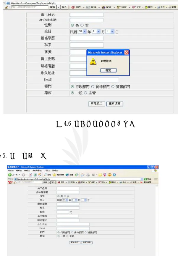 圖 4.7  資料重新填入畫面 
