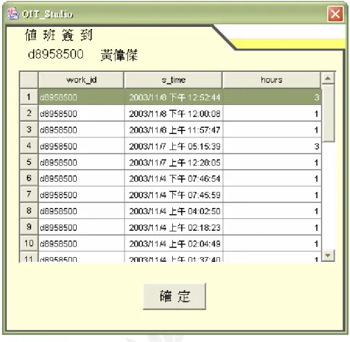 圖 3.25 顯示個人簽到記錄 