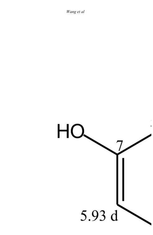 Figure 8.   1 H and   13 C assignment of four allelochemicals isolated from litchi leaf