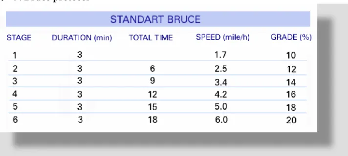 表 4 . Bruce protocol 