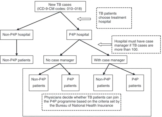 Figure 1 Flow chart showing the treatment approach followed in Taiwan for treating TB patients in the post-P4P period