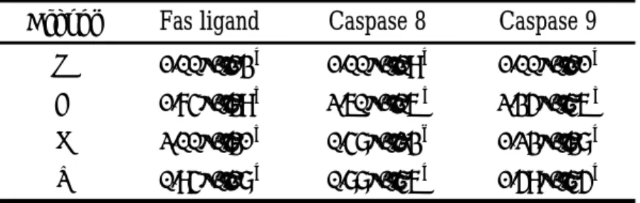 Table 3 Effect of lovastatin and Salvia miltiorrhiza on the expression of Fas ligand,  caspase 8 and caspase9 