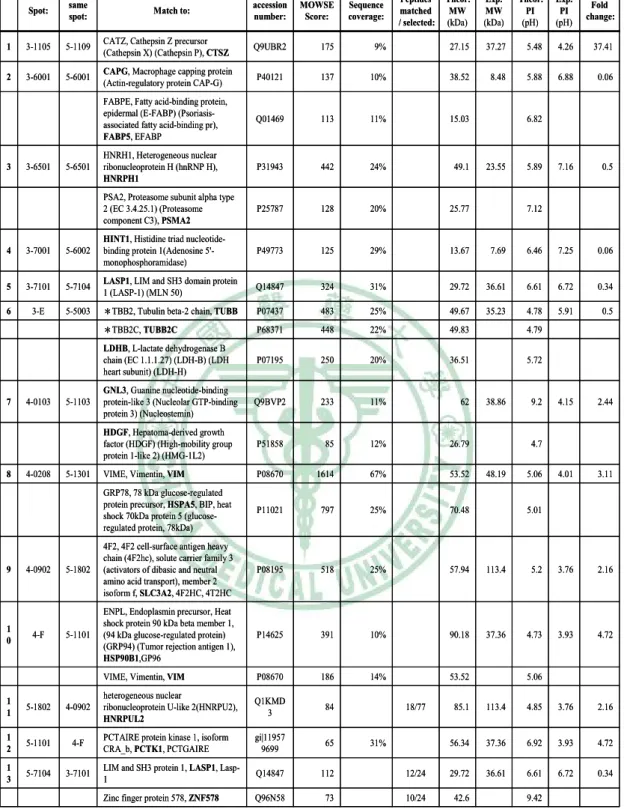 Table 2    Altered protein spots review  9.4242.610/2473Q96N58Zinc finger protein 578, ZNF578