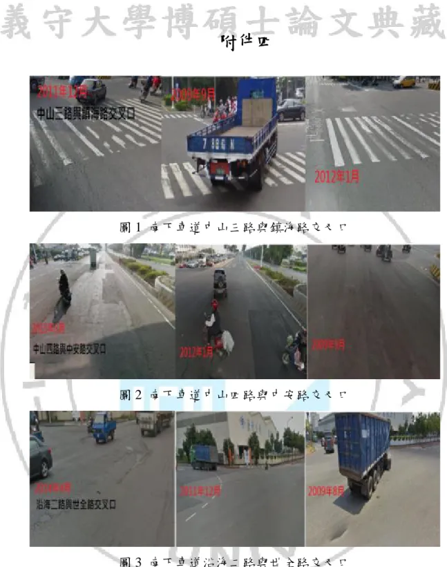 圖 1  南下車道中山三路與鎮海路交叉口 