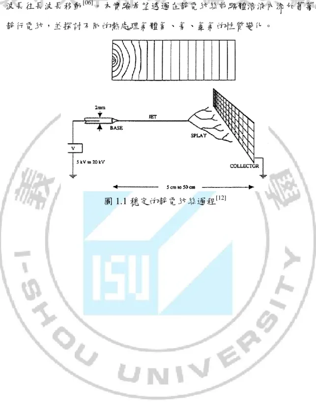 圖 1.1 穩定的靜電紡絲過程 [12]