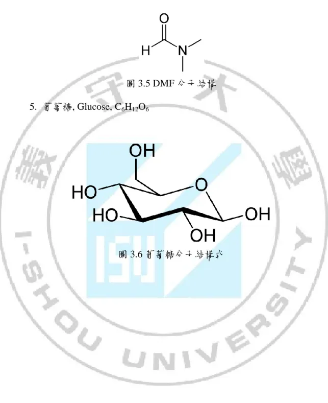 圖 3.5 DMF 分子結構  5.  葡萄糖, Glucose, C 6 H 12 O 6