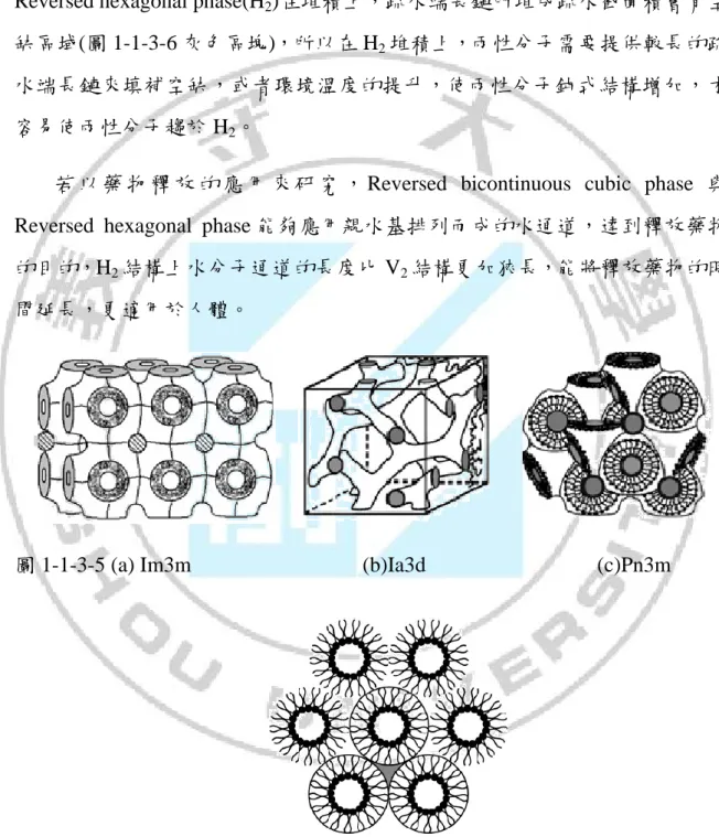 圖 1-1-3-5 (a) Im3m                                (b)Ia3d                                (c)Pn3m 