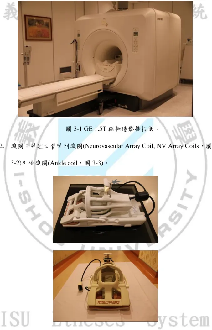 圖 3-1 GE 1.5T 磁振造影掃描儀。 