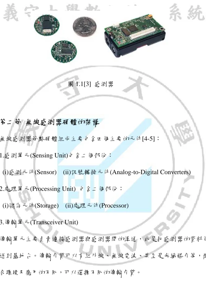 圖 1.1[3]  感測器                             