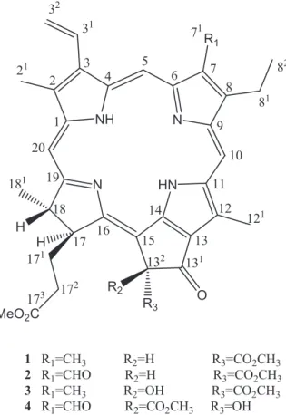 Fig. 1. The structures of 1–4 isolated from the leaves of Z. ailanthoides.