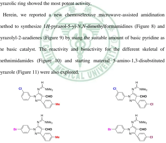 Figure 8. 1H-pyrazol-5-yl-N,N-dimethylformamidine derivatives 