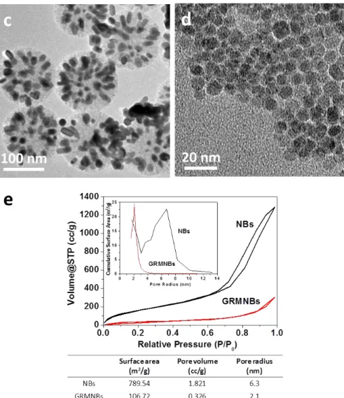 Figure S1. The scanning electron microscopy analysis, transmission electron microscopy of elemental mapping and energy-dispersive X-ray spectroscopy analysis of a) iron oxides/gold seeds tagged inside mesoporous silica nanobeads and b) iron oxides/gold nan