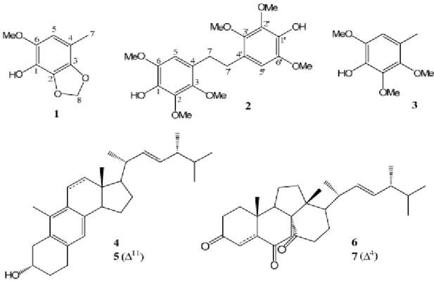 Figure 1. Chemical structures of 1–7 isolated in this study.
