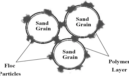 Figure 2-5.  載體混凝作用機理示意圖  (modified from Metcalf and Eddy, 2003) 